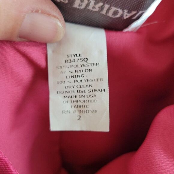 Vintage David's Bridal Dress Halter Pleated Fit & Flare Balloon Hem Pink Sz XXS - Picture 9 of 9